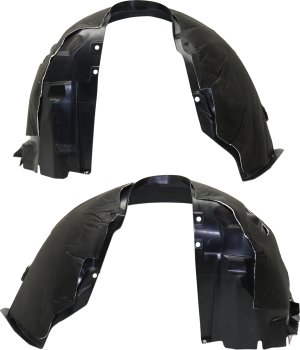Pair/Set - Front Fender Liner Pair/Set for Ford Edge 2015-2018, Right (Passenger) and Left (Driver), Plastic, Injection Foam, with Aerodynamics Package, without Auxiliary Heater, Sport Model, Replacement