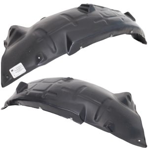 Front Fender Liner Pair/Set for 2021-2023 Ford F-150 XL Model (Crew and Extended Cab), Right (Passenger) and Left (Driver), Plastic Vacuum Form with Aluminum Pad, Fits 2.7/3.0 Regular/3.3/3.5/5.0L Turbo Eng - Replacement
