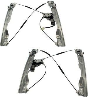 Pair/Set - Front Window Regulator for Ford F-150 2009-2010, Right (Passenger) and Left (Driver), with Motor, Suitable for All Cab types, Replacement Set