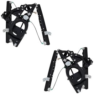 Front Window Regulator Pair/Set for Ford Expedition/Navigator 2003-2006, Right (Passenger) and Left (Driver), Power, with Motor - Replacement