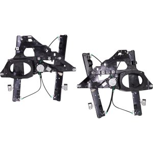 Front Window Regulator Pair/Set for Ford Expedition/Navigator 2007-2017, Right (Passenger) and Left (Driver), Power, with Motor, 2 Pins, Replacement
