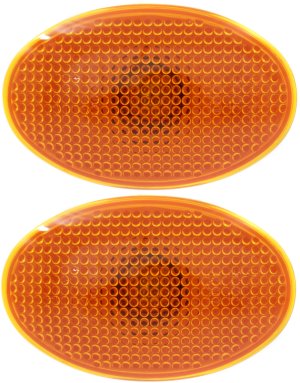 Rear Side Marker Light Assembly for Ford F-Series Super Duty Pickup 1999-2010, Right (Passenger) & Left (Driver), Front Section, Amber Lens, Replacement