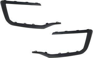 Front Bumper Molding Pair/Set for 2016-2017 GMC Terrain, Right (Passenger) and Left (Driver), Textured Black, Excludes Denali Model - Replacement