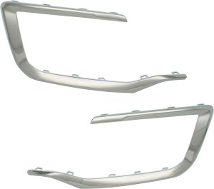 Front Bumper Molding Pair/Set for 2016-2017 GMC Terrain, Right (Passenger) and Left (Driver) Chrome, Excluding Denali Model - Replacement