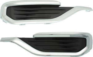 Pair/Set - Fog Light Cover for GMC Acadia 2017-2023, Right (Passenger) and Left (Driver) Side Grille, Textured Black with Chrome Molding, Excluding 2020-2022 Denali, without Elevation Edition Package, Replacement