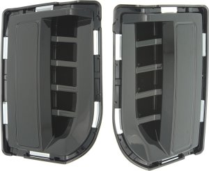 Front Fog Light Cover Pair/Set for GMC Terrain 2016-2017, Right (Passenger) and Left (Driver), Black Replacement
