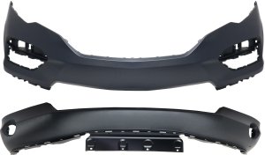 Bumper Cover Set for 2016-2018 Honda Pilot, Front Upper and Lower, Elite/Touring Models, Replacement