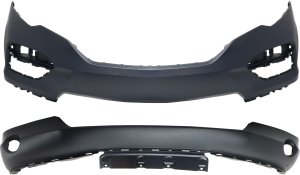 Front Upper and Lower Bumper Cover Set for Honda Pilot 2016-2018, Fits EX, EX-L, LX Models, Replacement