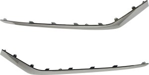 Front Bumper Molding Pair/Set for 2018-2019 Hyundai Sonata, Right (Passenger) and Left (Driver), Black, Excludes Limited 2.0T/Sport/Sport 2.0T Models, Replacement