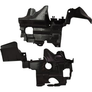 Pair/Set - Front Lower Valance Air Guide Duct Side Plate for Honda Civic 2017-2020, Right (Passenger) and Left (Driver), Hatchback 2017-2019/Coupe/Sedan, Si Model Replacement Set