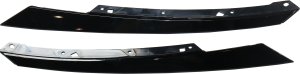 Grille Molding Pair/Set for Honda Civic Sedan/Hatchback 2017-2021, Painted Black, Right (Passenger) & Left (Driver) Extensions, (2017-2019, Type R)/(2020, Type 1) Replacement