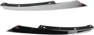Grille Extension Pair/Set for 2016-2018 Honda Civic Coupe/Sedan, Right (Passenger) & Left (Driver), Chrome, Excludes Si Model - Replacement
