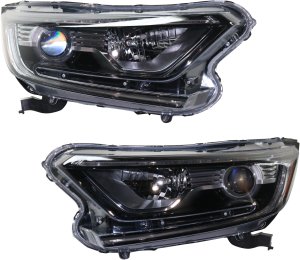 Pair/Set - Headlight Assembly for Honda CR-V 2017-2022, Right (Passenger) and Left (Driver), Halogen, North America Built Vehicle, Replacement