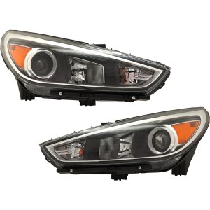 Headlight Assembly Pair/Set for Hyundai Elantra GT 2018-2020, Includes Right (Passenger) and Left (Driver) Halogen Headlights, Replacement