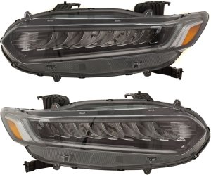 Headlight Assembly Pair/Set for Honda Accord 2018-2020, Complete Right (Passenger) and Left (Driver) LED Lights, Suitable for Touring Models, Replacement