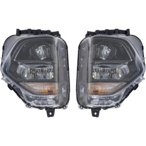 Headlight Assembly for Hyundai Santa Fe 2019-2020, Right (Passenger) and Left (Driver) Side, Halogen, Replacement Pair/Set