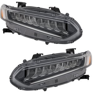 Headlight Assembly Pair/Set for 2021-2022 Honda Accord Sedan, Fits EX-L, Touring, Hybrid EX-L, Hybrid Touring Models, Includes Right (Passenger) and Left (Driver) LED Lights, Replacement