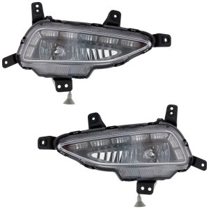 Pair/Set - Front Fog Light Assembly for Hyundai Tucson 2016-2018, Halogen, with Daytime Running Light, Right (Passenger) and Left (Driver) Replacement