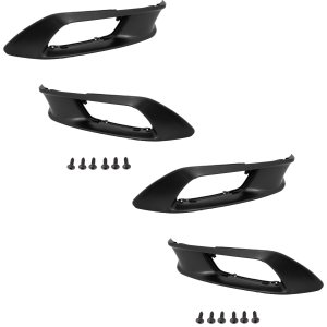 Fog Light Cover Pair/Set for 2012 Honda Civic, Right (Passenger) and Left (Driver) Side, Black Replacement