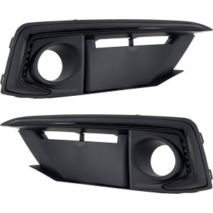 Front Fog Light Molding Pair/Set for Honda Civic 2019-2021, Right (Passenger) and Left (Driver), Black, Sport Model, Sedan 2019-2021, Coupe 2019-2020 Replacement