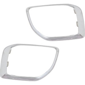 Front Fog Light Molding Pair/Set for GMC Canyon 2017-2020, Right (Passenger) and Left (Driver), Chrome, Replacement