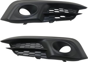 Front Fog Light Molding for Honda Civic 2016-2018, Right (Passenger) and Left (Driver), Primed (Ready to Paint) Replacement Pair/Set 