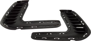 Front Fog Light Molding Pair/Set for Hyundai Elantra 2017-2018, Right (Passenger) and Left (Driver), Black, USA Built, without Daytime Running Lights, Replacement