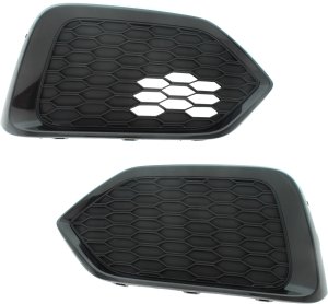 Pair/Set - Fog Light Cover for Honda Civic 2017-2019, Right (Passenger) and Left (Driver), Black Replacement
