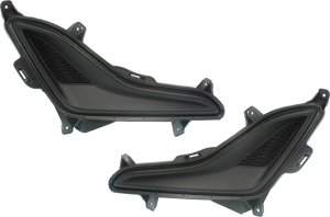 Pair/Set - Front Fog Light Cover for Hyundai Elantra 2014-2016, Right (Passenger) and Left (Driver), Textured Black, Replacement Set