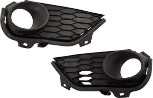 Front Fog Light Molding Pair/Set for Honda Pilot 2019-2022, Right (Passenger) and Left (Driver), Textured, Without Parking Aid Sensor, Replacement