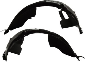 Front Fender Liner Pair/Set for 2018-2019 Hyundai Sonata, Right (Passenger) and Left (Driver), Excluding Hybrid Model, with Chrome, Replacement
