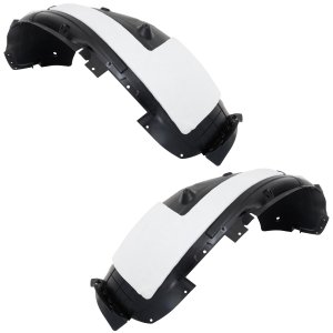 Front Fender Liner Pair/Set for Hyundai Santa Fe 2021-2023, Right (Passenger) and Left (Driver), Plastic, Injection Form, Excludes Hybrid Model, Replacement