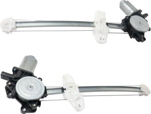 Pair/Set - Power Rear Window Regulator with Motor for 2012-2015 Honda Civic Sedan, Right (Passenger) & Left (Driver), Replacement Set