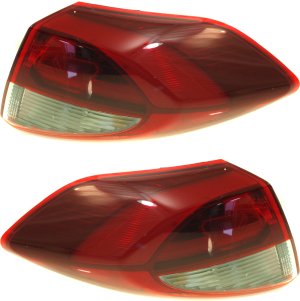 Tail Light Assembly Pair/Set for 2016-2018 Hyundai Tucson, Outer Halogen, Right (Passenger) and Left (Driver) Replacement