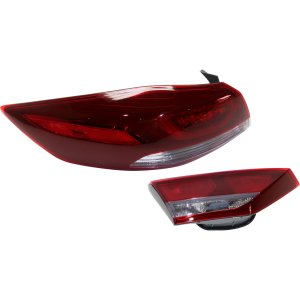 Tail Light Assembly Set for 2017-2018 Hyundai Elantra, Left (Driver), Inner and Outer, 2.0L Engine, USA Built Vehicle Replacement