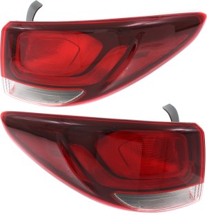 Pair/Set - Tail Light Assembly for Hyundai Santa Fe/Santa Fe XL 2017-2019, Outer, Halogen, Right (Passenger) and Left (Driver) Replacement