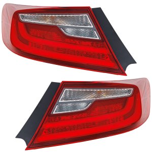 Tail Light Assembly Pair/Set for 2016-2017 Honda Accord Coupe, Halogen, Right (Passenger) and Left (Driver), Replacement