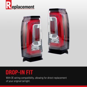 LED Tail Light Assembly Pair/Set for 2022-2023 Honda Civic Sedan, Outer Right (Passenger) and Left (Driver), Replacement