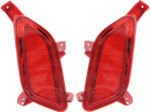Rear Bumper Reflector Light Pair/Set for 2013-2017 Hyundai Veloster, Right (Passenger) and Left (Driver), without Turbo, Replacement