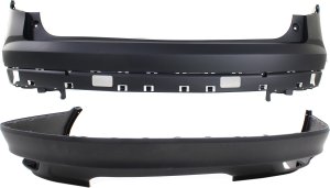 Bumper Cover Set for 2016-2018 Honda Pilot, Rear Upper and Lower Sections, No PAS Holes, Suitable for EX-L/EX/LX Models, Replacement