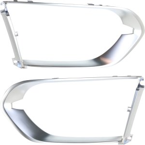 Front Bumper Grille Molding Pair/Set for Jaguar F-PACE 2017-2020, Right (Passenger) and Left (Driver), Bezel, Chrome, Suitable for First Edition/S Models, Replacement