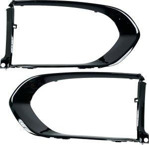 Front Bumper Grille Molding Pair/Set for 2017-2023 Jaguar F-PACE, Right (Passenger) and Left (Driver) Bezels, Painted Black, Fits First Edition/S Models as Replacement
