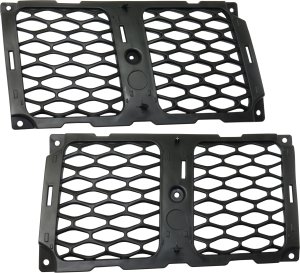 Pair/Set - Textured Black Grille with Honeycomb Mesh for Jeep Grand Cherokee, Right (Passenger) and Left (Driver) Replacement, 2017-2021 Model