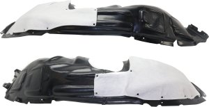 Front Fender Liner Pair/Set for Jeep Cherokee 2014-2018, Right (Passenger) and Left (Driver), Plastic, Vacuum Form, Suitable with or without Off Road Package, Type 2 Replacement