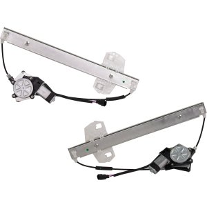Front Window Regulator Pair/Set for Jeep Wrangler JK 2007-2018, Right (Passenger) and Left (Driver), Power, with Motor, Full Door Type, Replacement