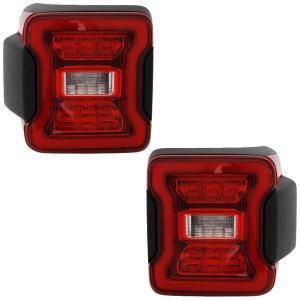 LED Type Tail Light Assembly Pair/Set for Jeep Wrangler 2019-2022, Wrangler (JL) 2018, Right (Passenger) and Left (Driver) with Blind Spot Detection Replacement