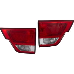 Tail Light Assembly Pair/Set for 2011-2013 Jeep Grand Cherokee, Inner Halogen, Right (Passenger) and Left (Driver) Replacement