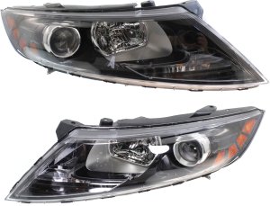 Pair/Set - OPTIMA Headlight Assembly for 2011 Kia, Right (Passenger) and Left (Driver), Halogen, Excludes Hybrid Model, Korea Built, Valid Until 12-6-2010, Replacement