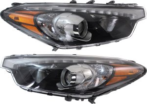 Headlight Assembly Pair/Set for KIA Forte/Forte Koup/Forte5 (2015-2016), Right (Passenger) and Left (Driver), HID/Xenon, with HID Pair/Set from 10-17-2014, Replacement