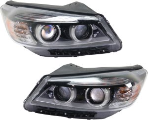 Headlight Assembly for KIA Sorento 2016-2018, Pair/Set of 2, Right (Passenger) and Left (Driver), HID/Xenon, with HID Set, w/o Adaptive Headlights, Replacement